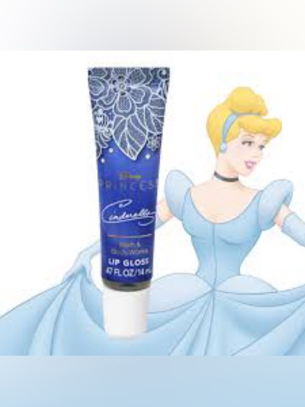Disney Cinderella Lip Gloss - Teal with Pink and Gold Accents